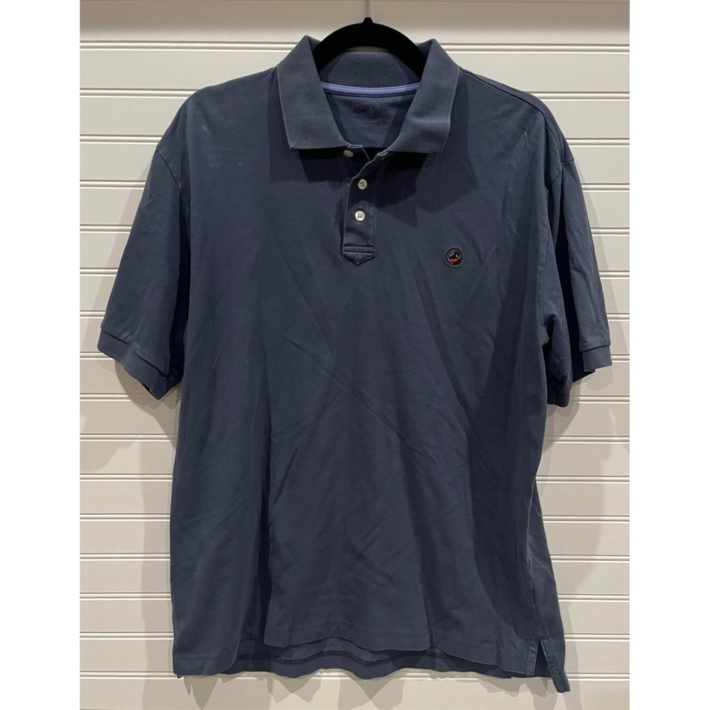 Southern‎ Proper Navy Blue Short Sleeve Polo Shirt Embroidered Logo Mens L